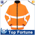 orange high visibility fleece jacket ,3m reflective safety jacket,reflective security fleece jacket